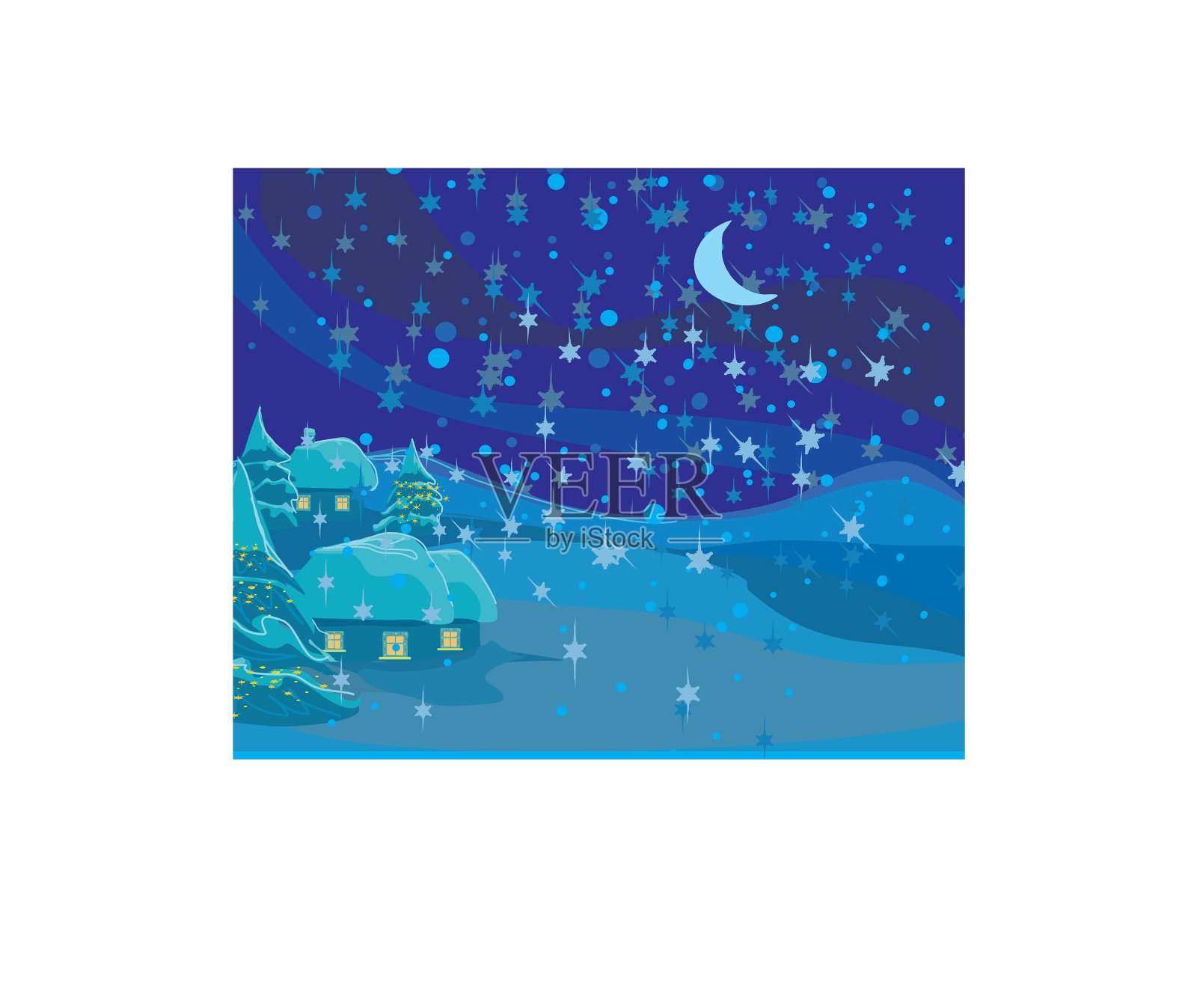 冬季景观圣诞场景设计元素图片