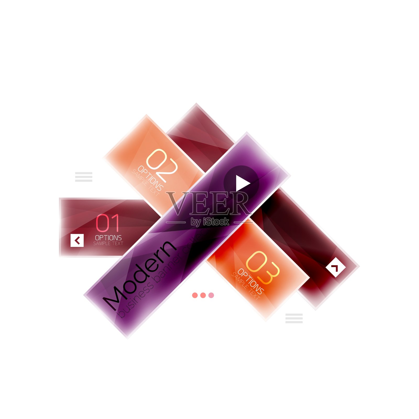 彩色条纹玻璃几何信息图插画图片素材