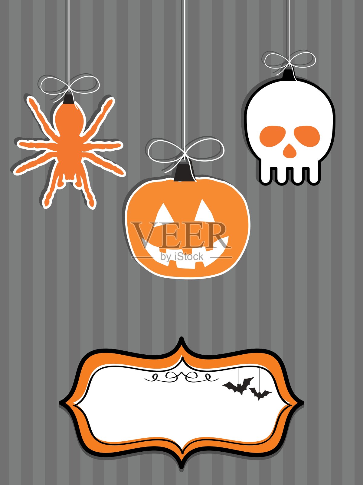 万圣节的装饰品插画图片素材