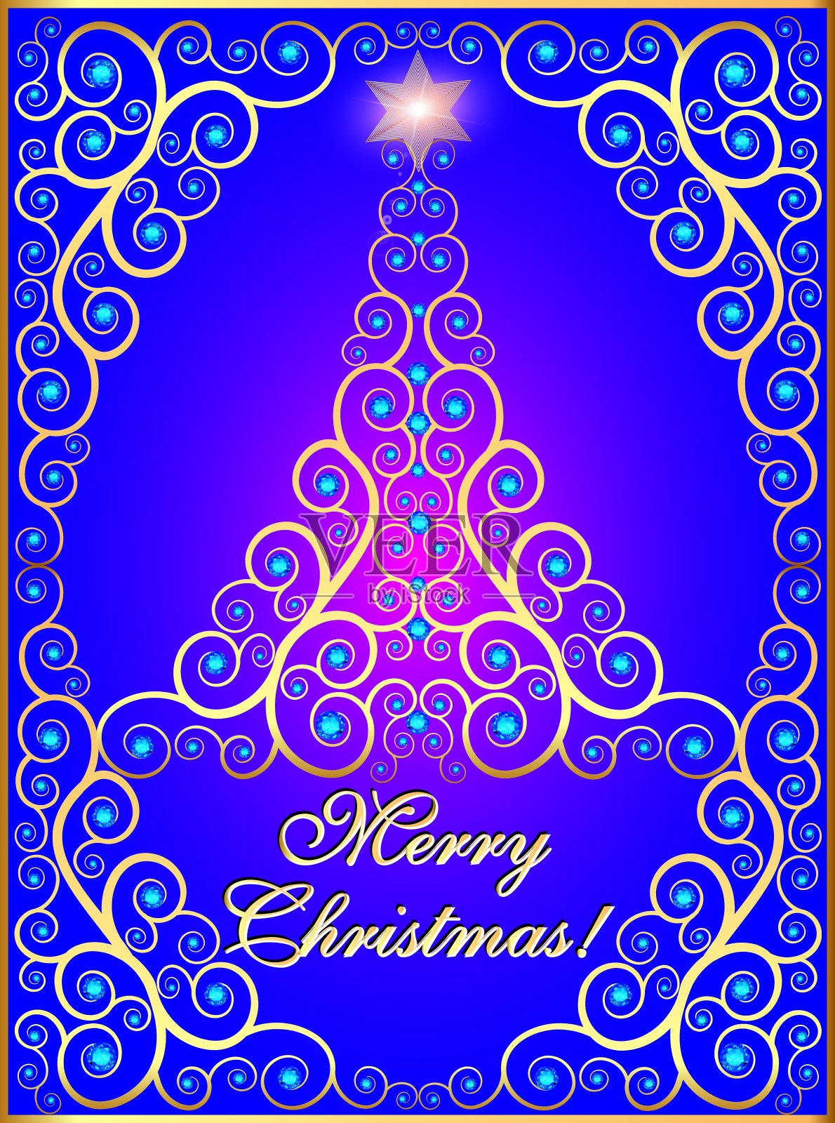 贺卡与装饰树设计模板素材