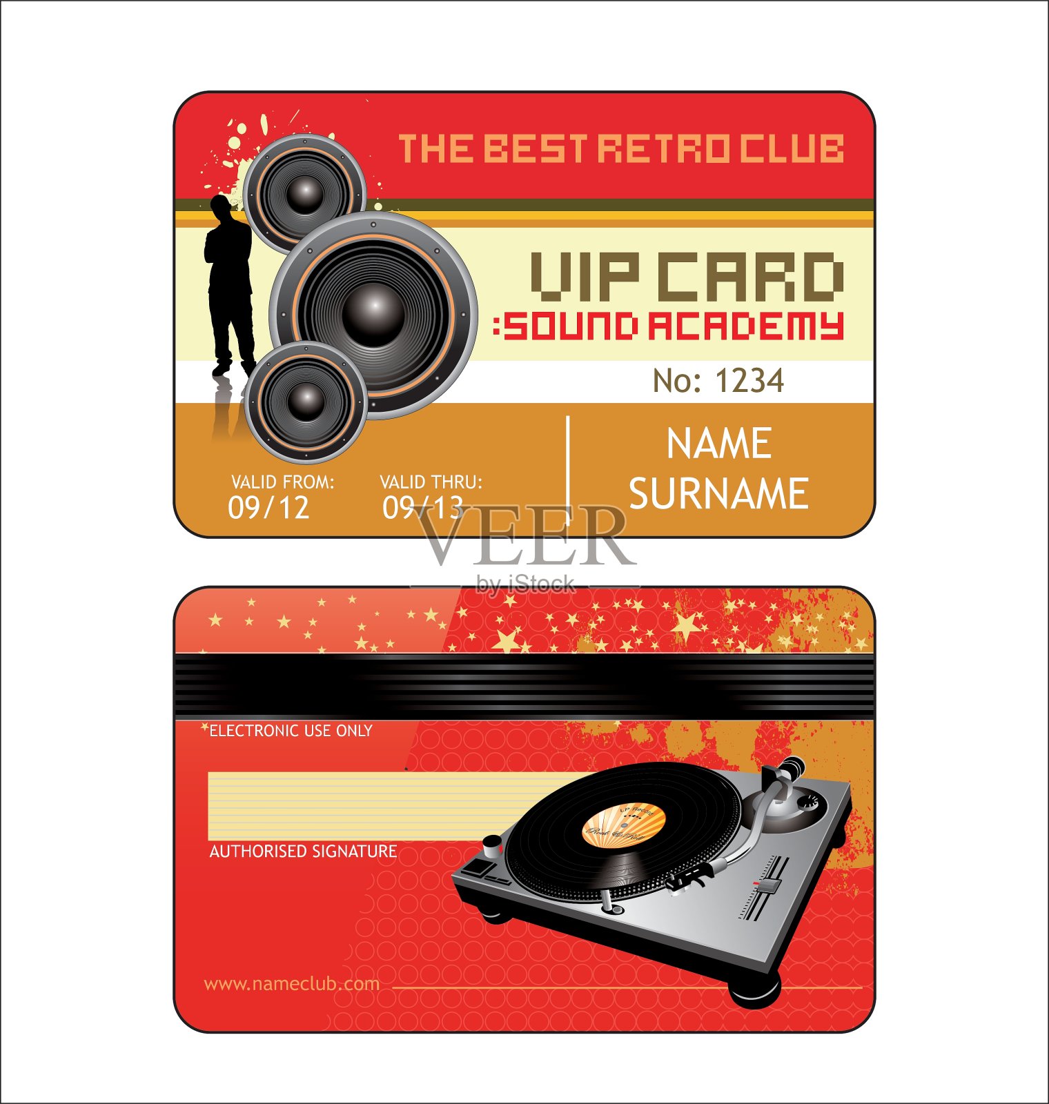 VIP会所会员卡插画图片素材