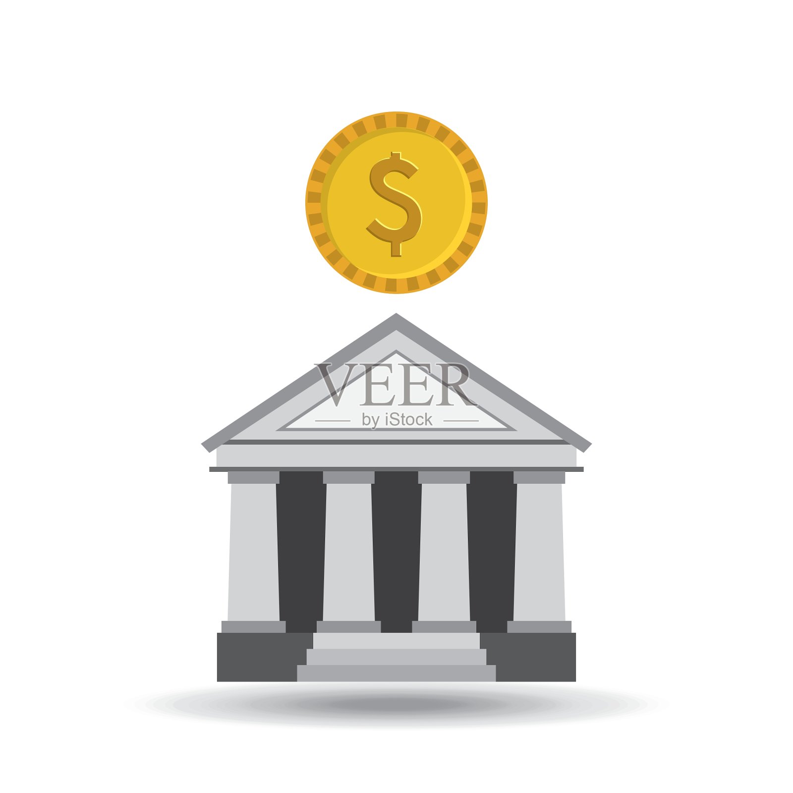 银行大楼图标设计元素图片