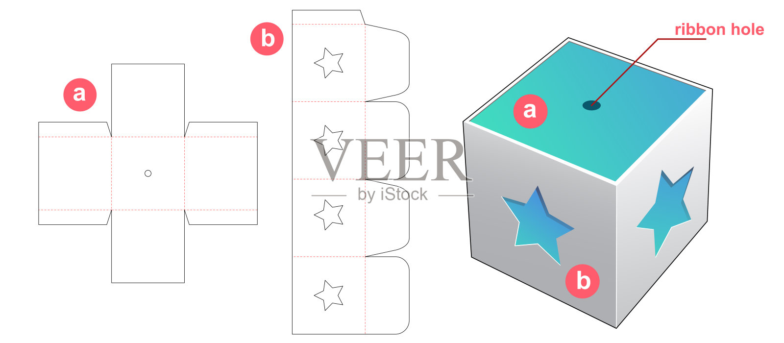 包装模切模板插画图片素材