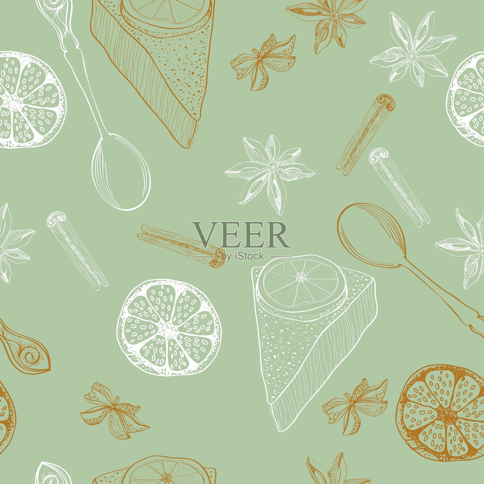 无缝食品bakckground插画图片素材