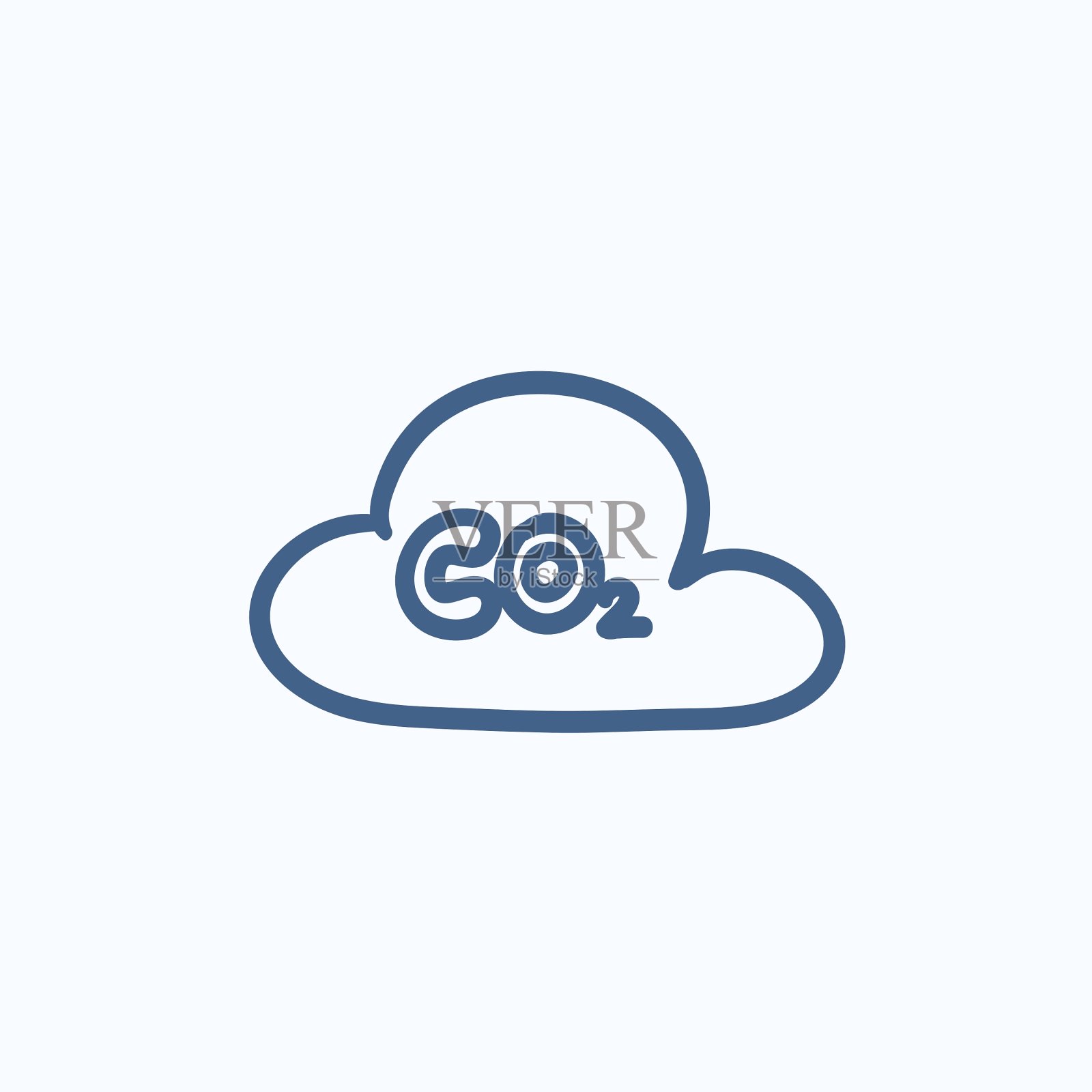 二氧化碳标志在云素描图标插画图片素材