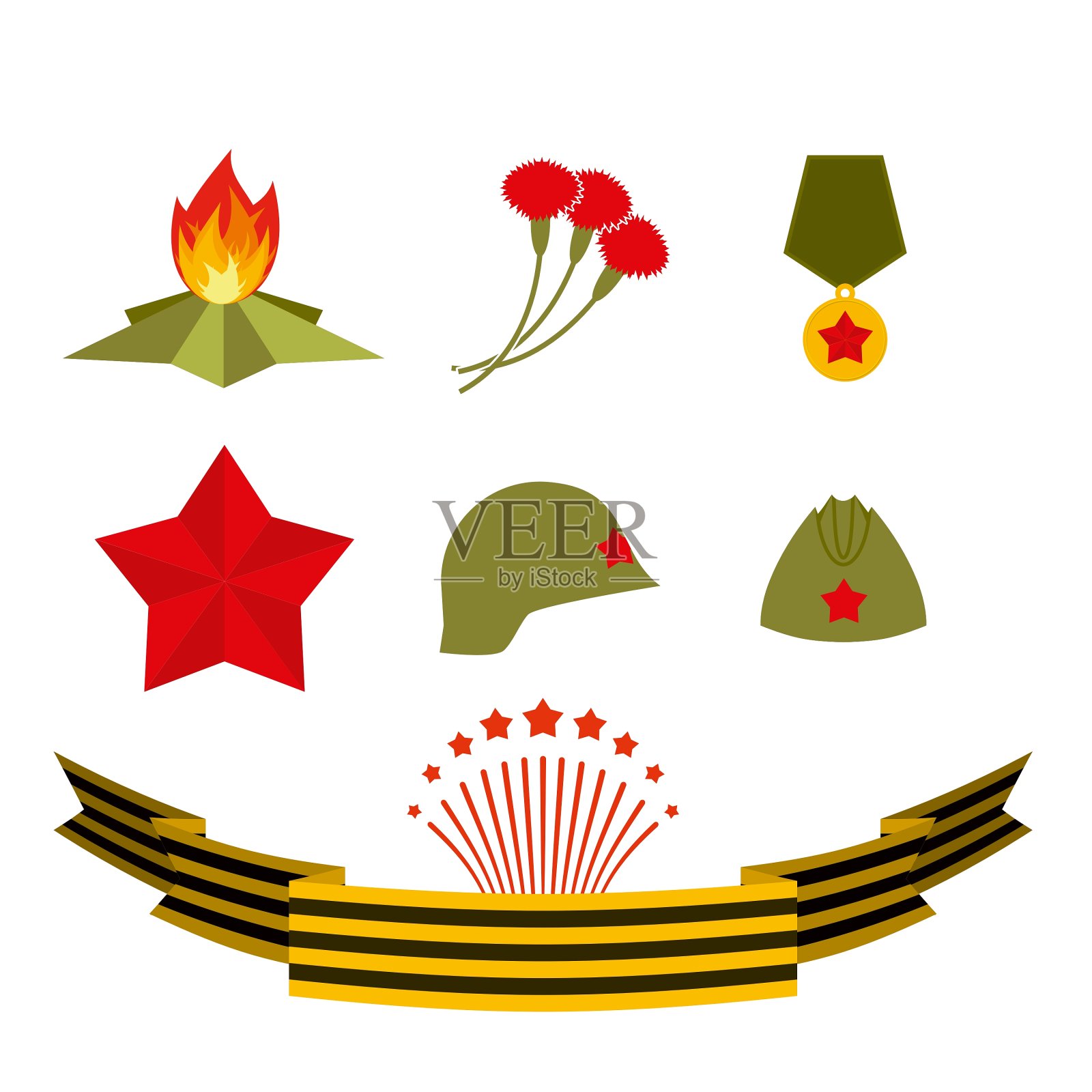 5月9日Set elements胜利日插画图片素材