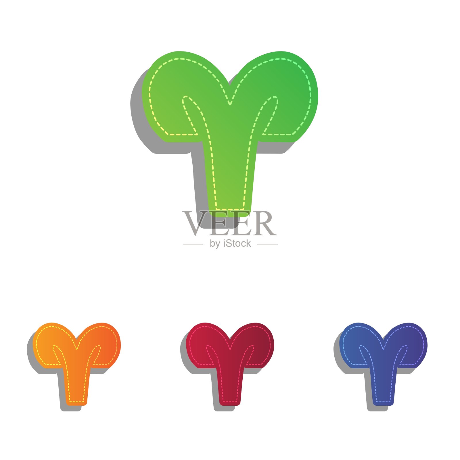 白羊座标志彩色贴花图标插画图片素材