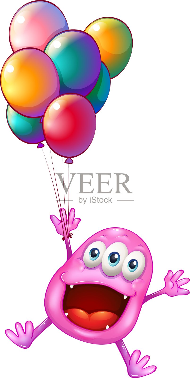 一个快乐的气球怪物设计元素图片