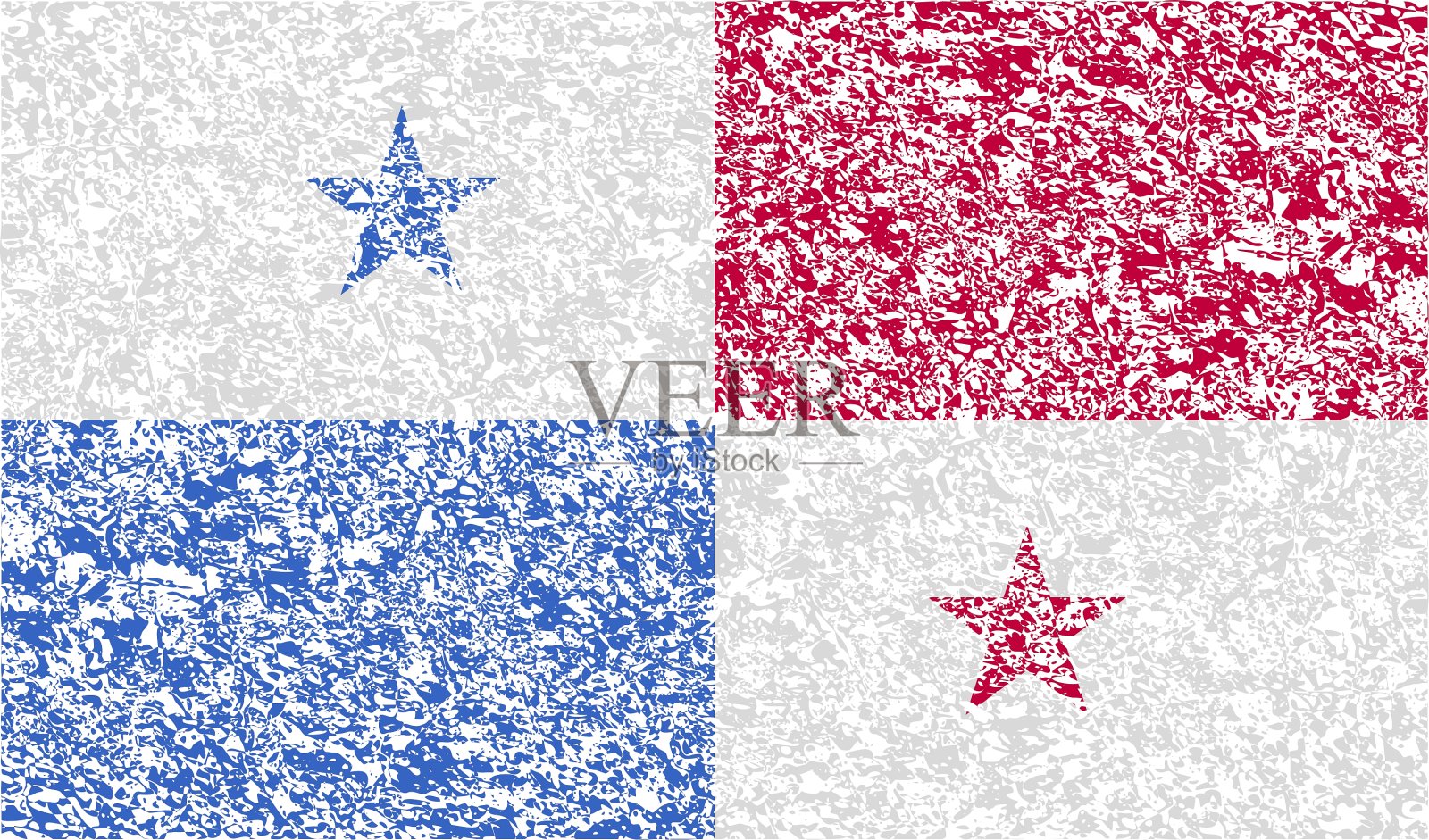 带有古老纹理的巴拿马国旗插画图片素材