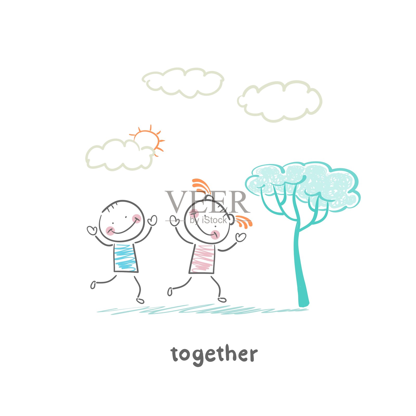 夫妇在爱插画图片素材