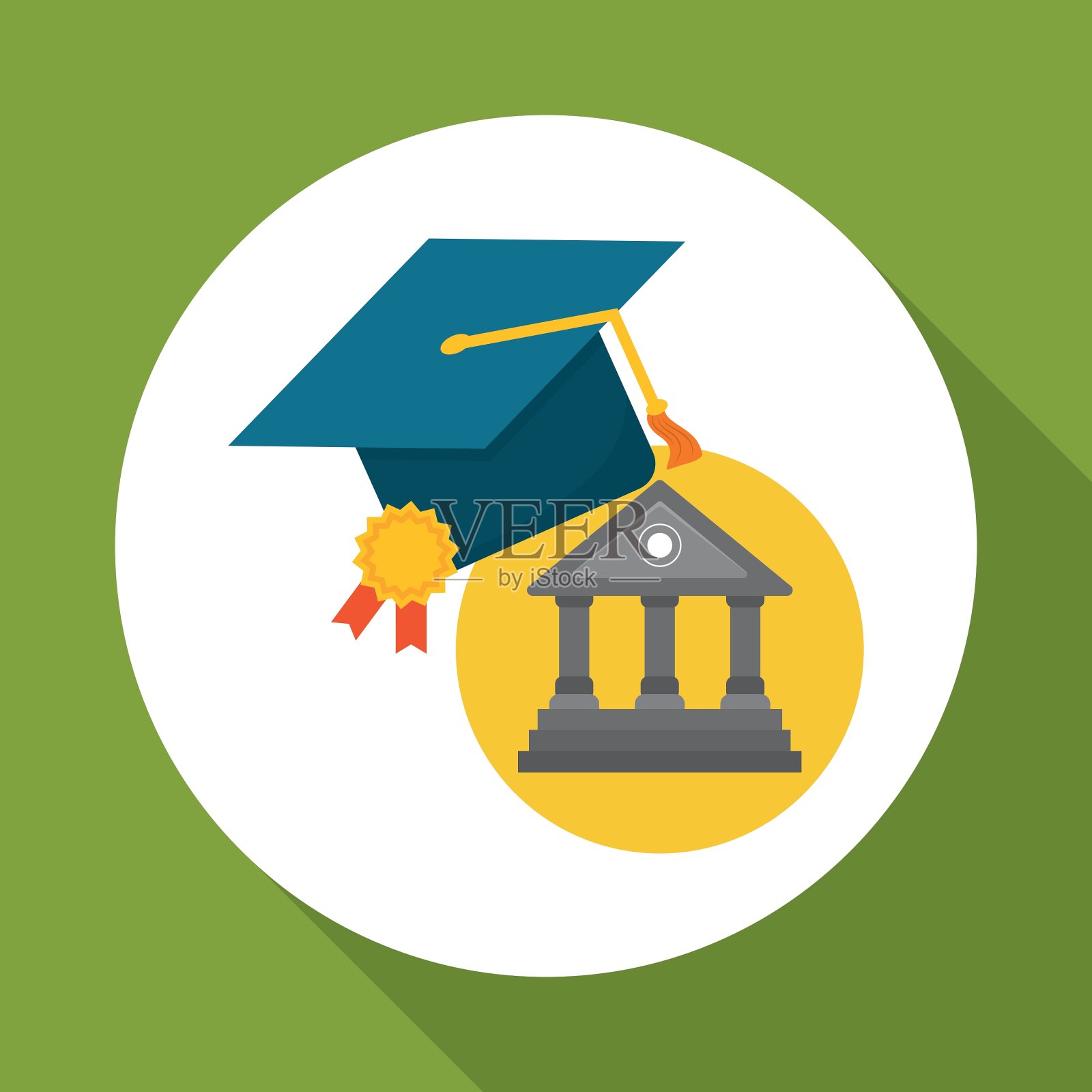 教育设计大学图标丰富多彩插画图片素材