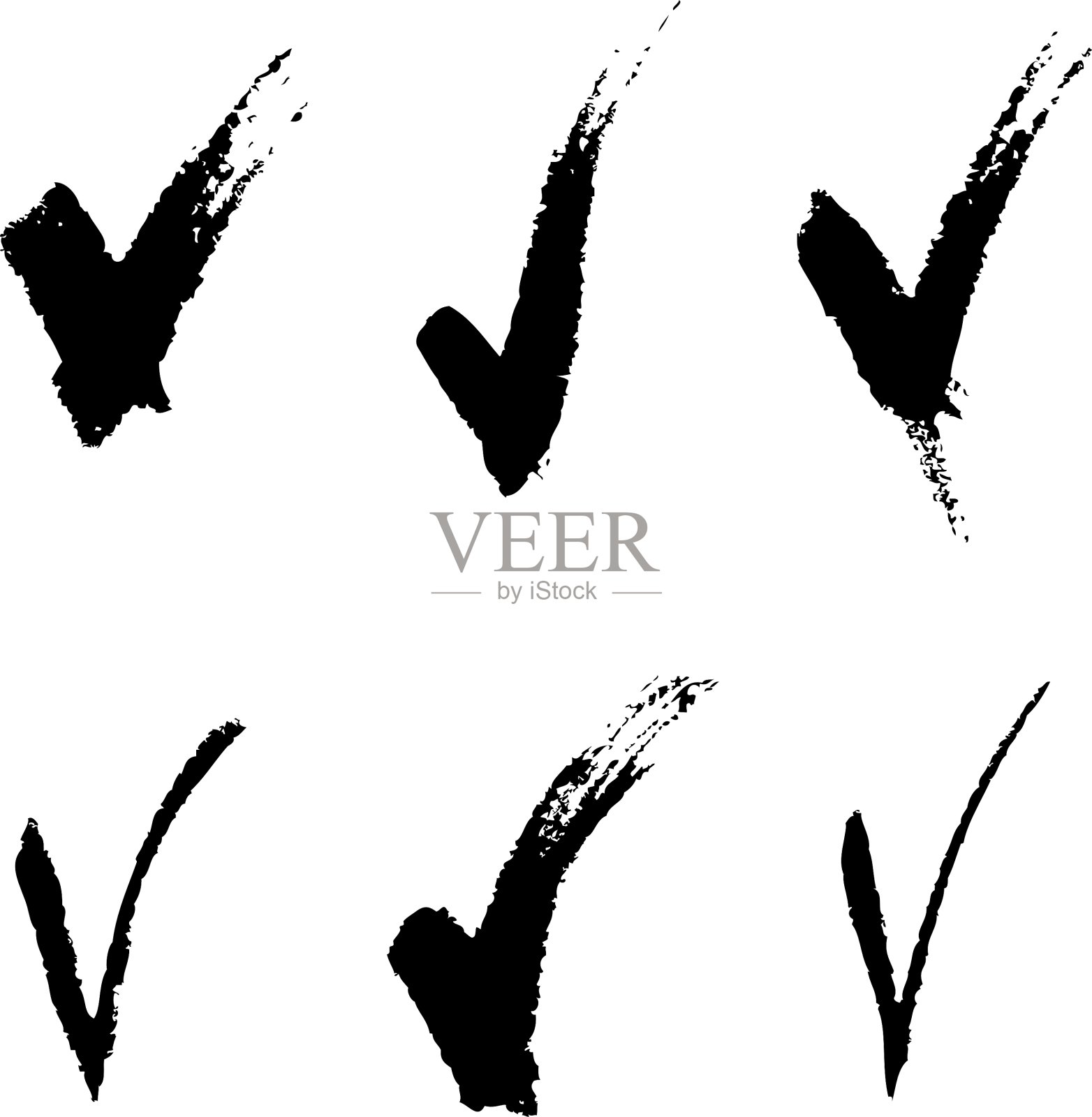 一套手绘V符号插画图片素材