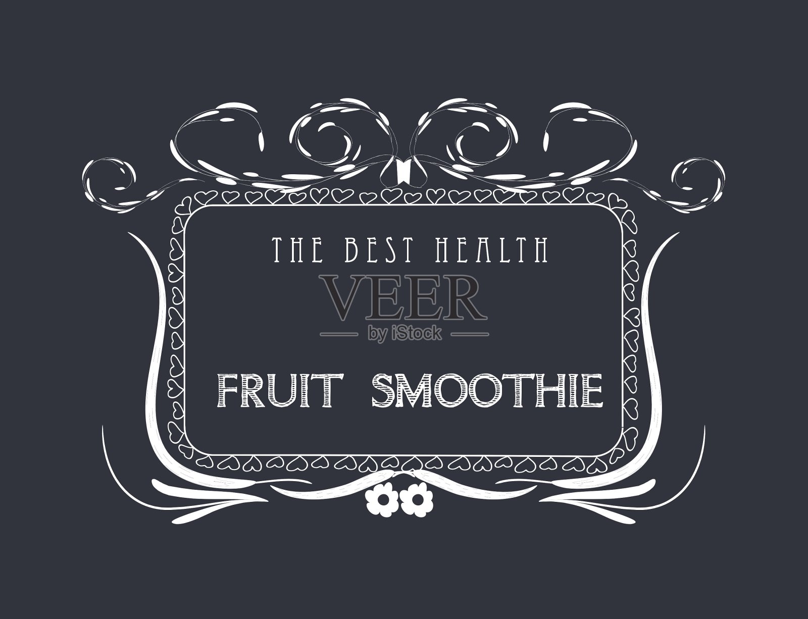 复古框架滚动元素和花卉插画图片素材