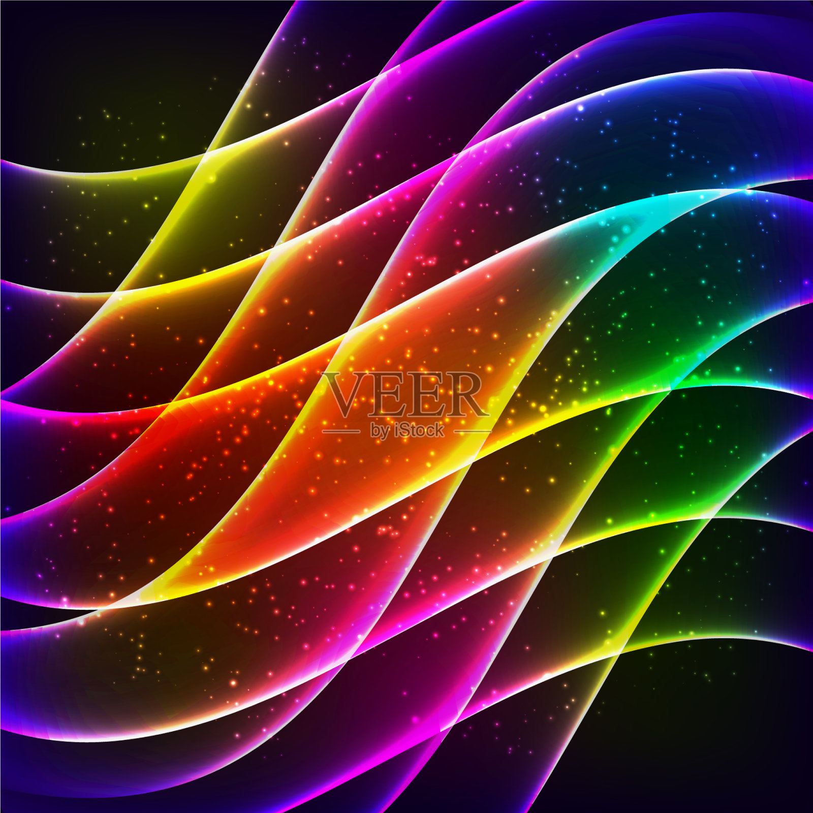 霓虹波背景插画图片素材