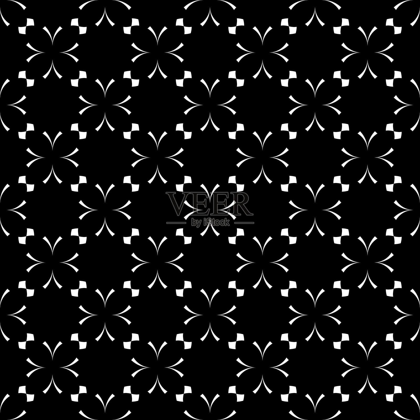黑白几何无缝图案插画图片素材