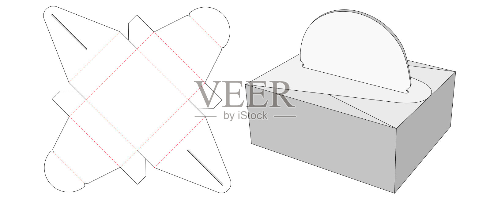 包装模切模板插画图片素材