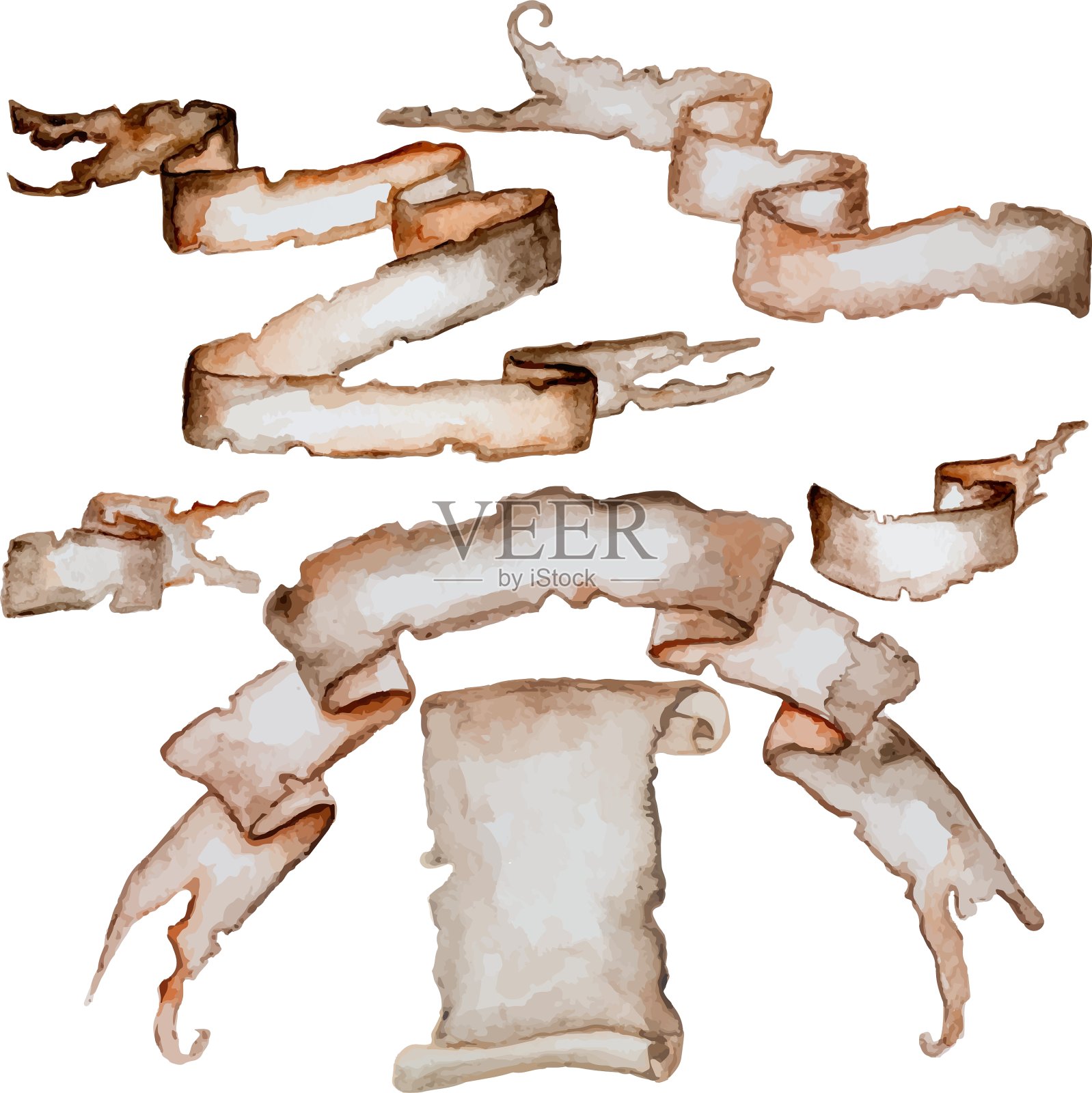 水彩加勒比横幅设计元素图片