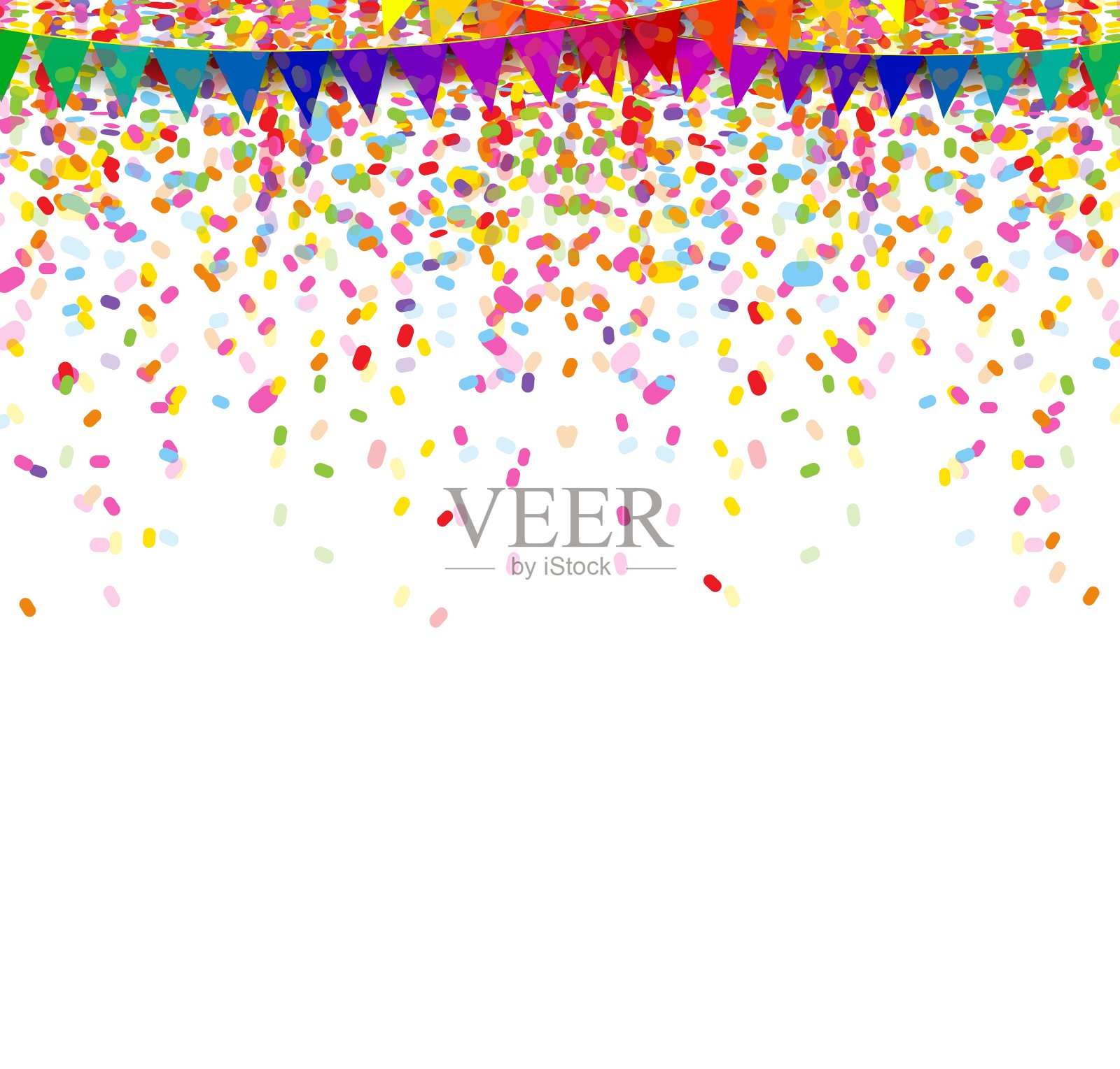 白色背景上五颜六色的五彩纸屑插画图片素材