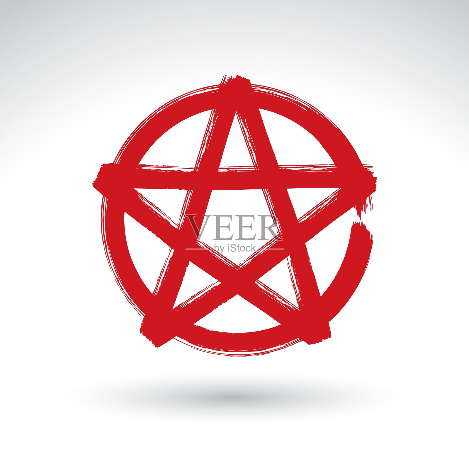 手绘五角星图标扫描和刷插画图片素材