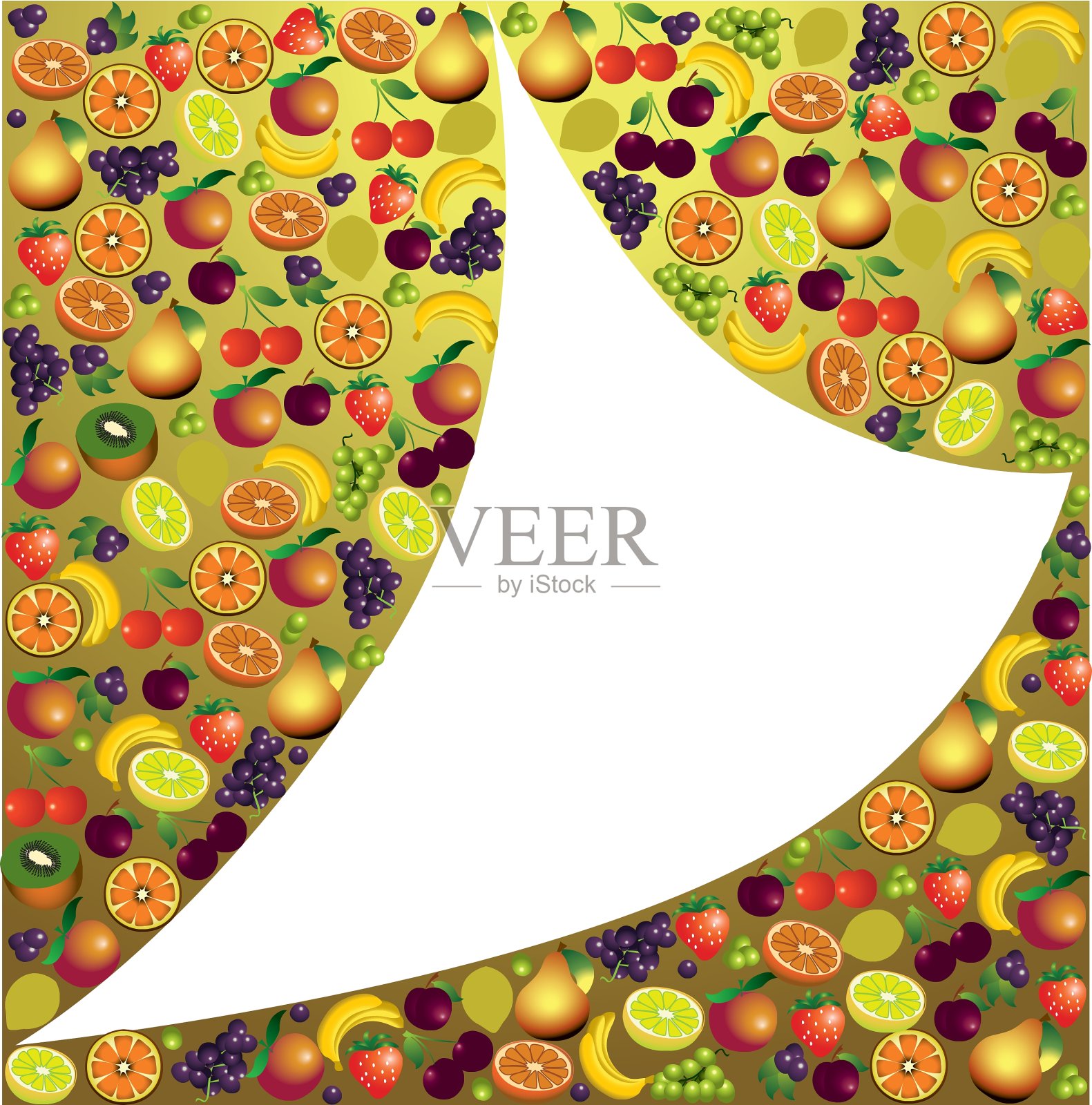 水果抽象组成不同的水果图标插画图片素材