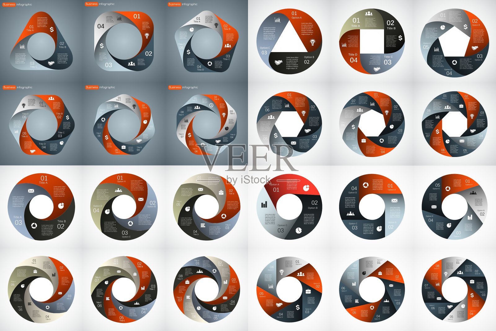 圆形箭头信息图设置业务设计模板素材