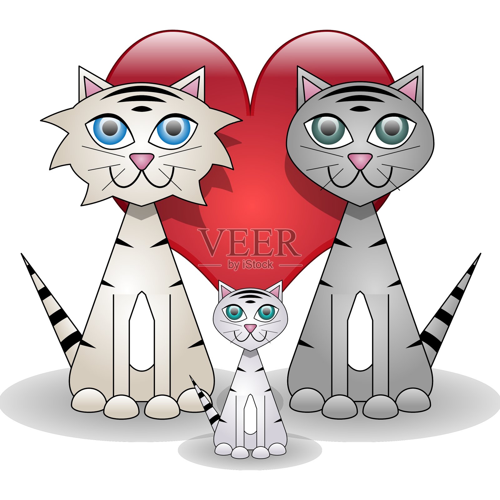 猫的家庭设计元素图片