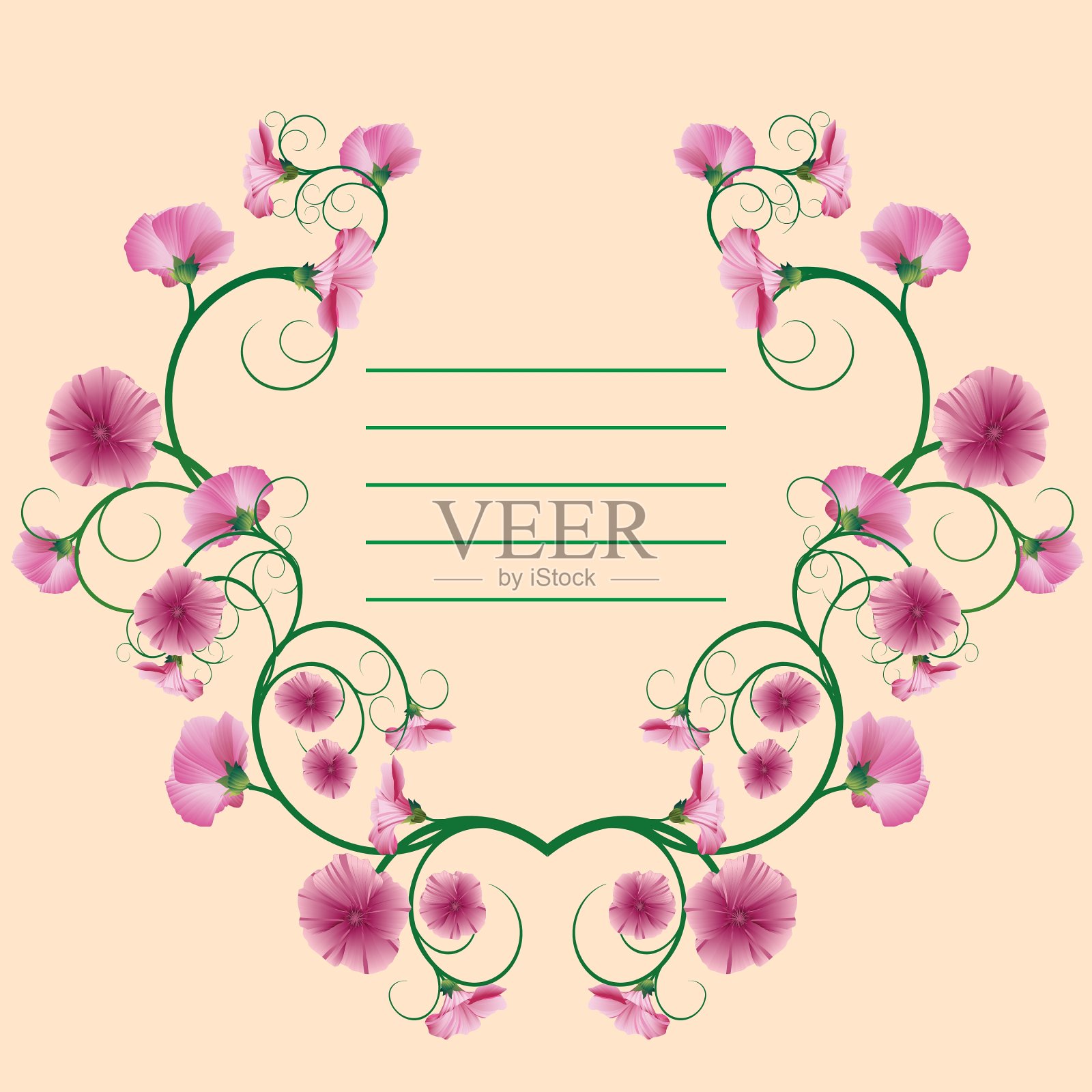 老式卡片花卉风格设计模板素材