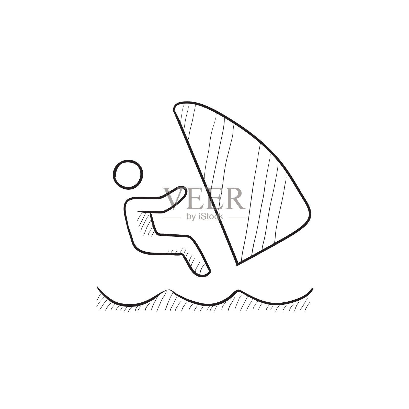 风帆冲浪示意图图标图标素材