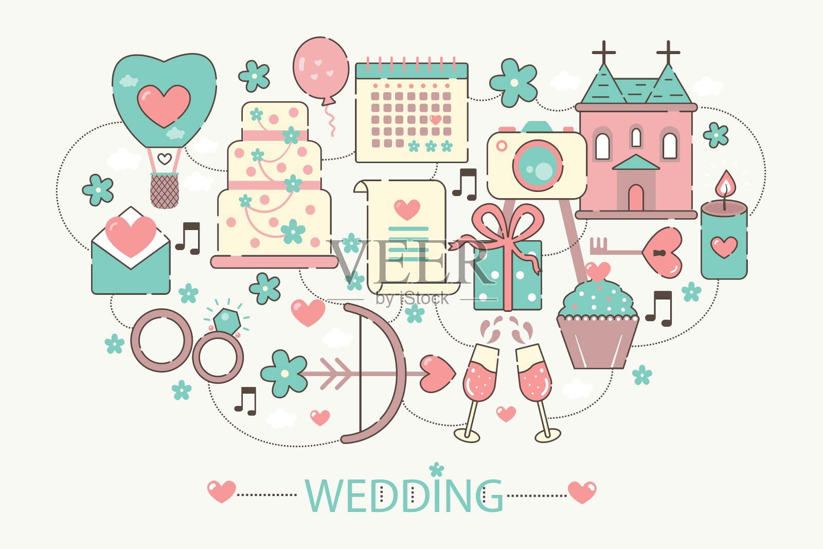 现代平面线条设计风格的信息图形设计模板素材