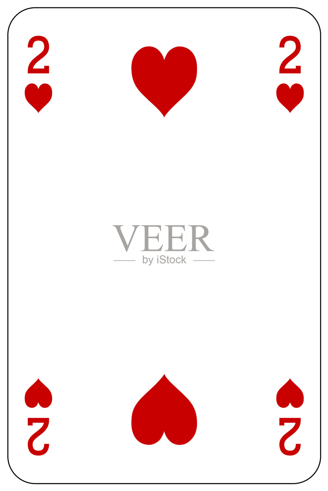 扑克牌扑克牌2红心插画图片素材