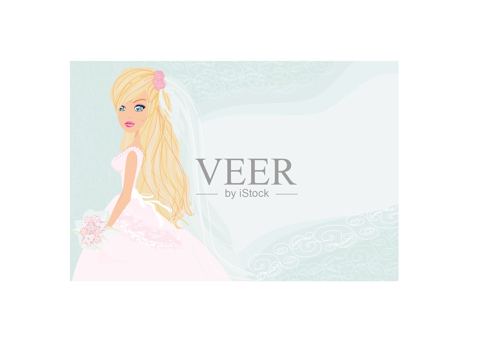 美丽的新娘卡插画图片素材