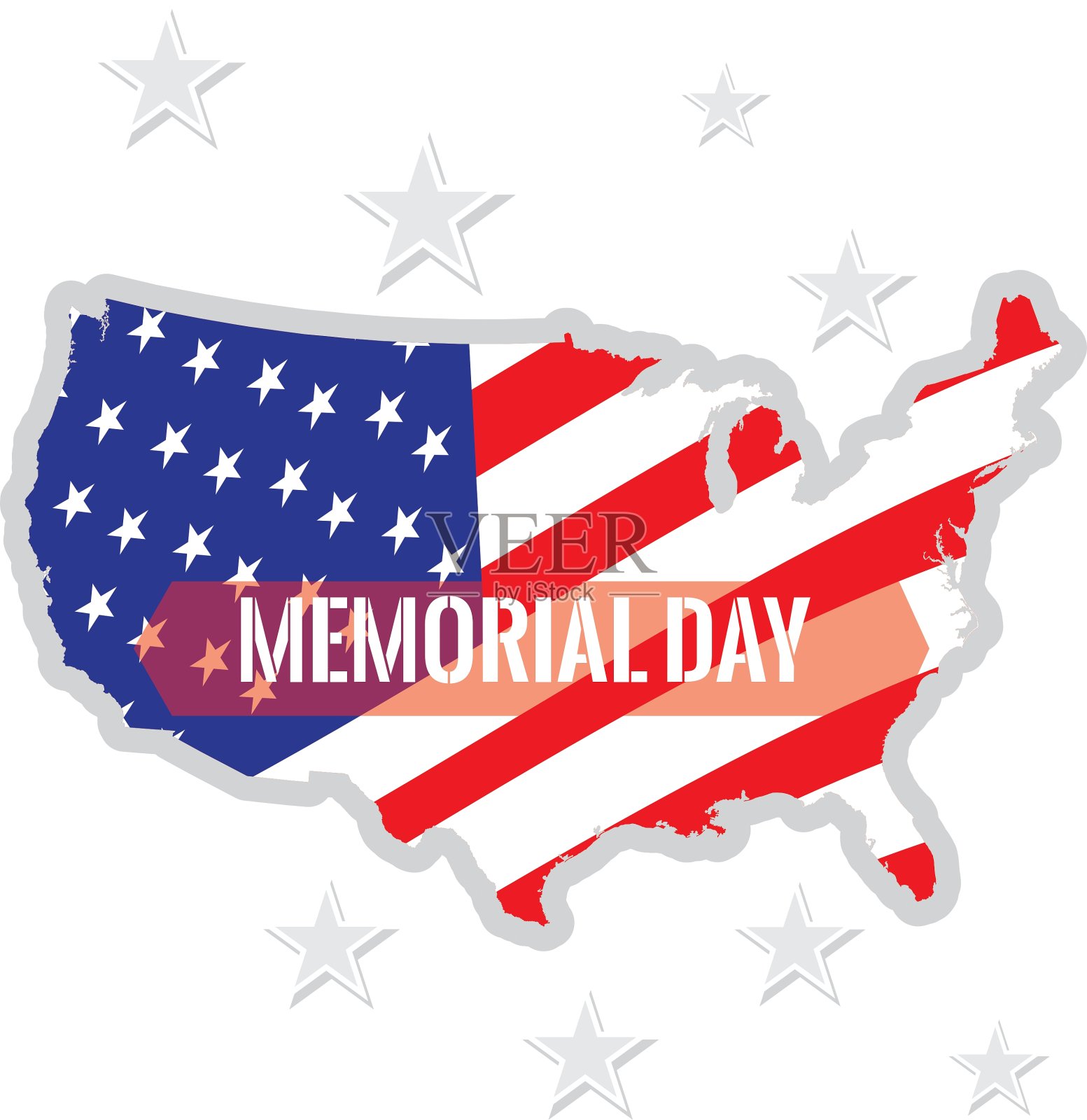 阵亡将士纪念日插画图片素材