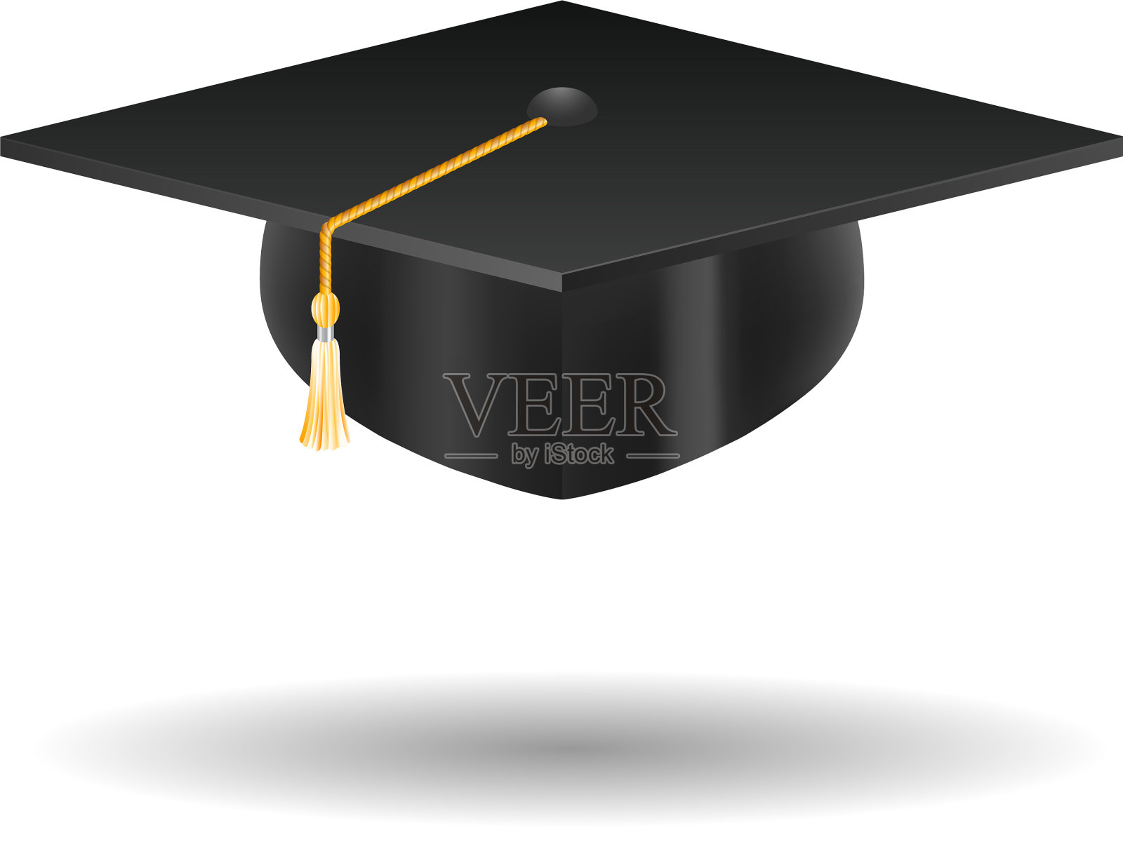 毕业帽孤立在白色插画图片素材