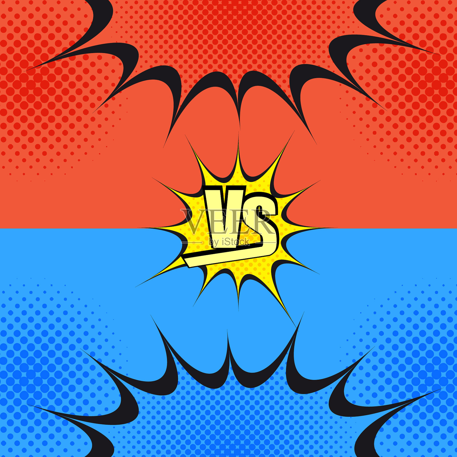 对比措辞漫画战斗模板插画图片素材