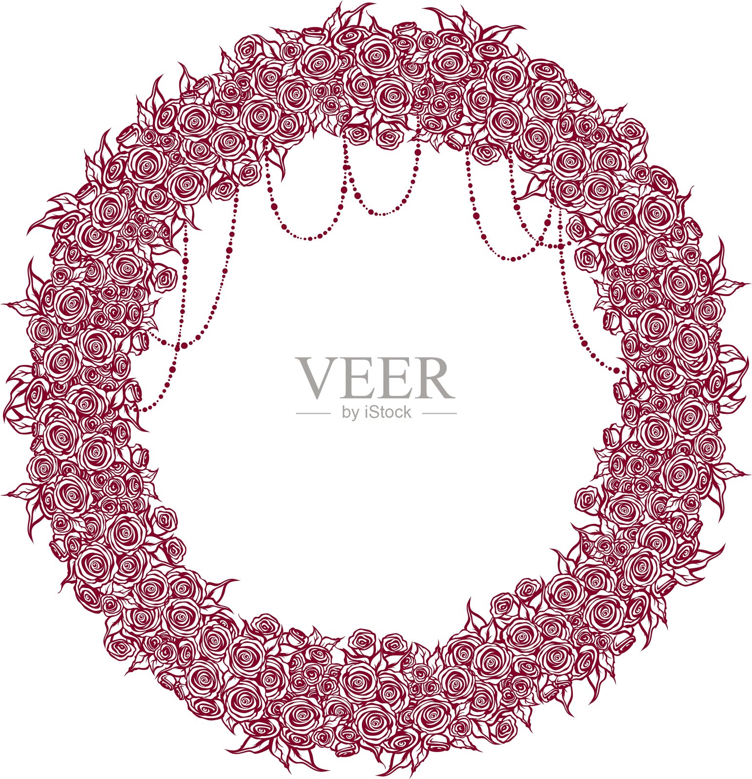 玫瑰花环设计元素图片