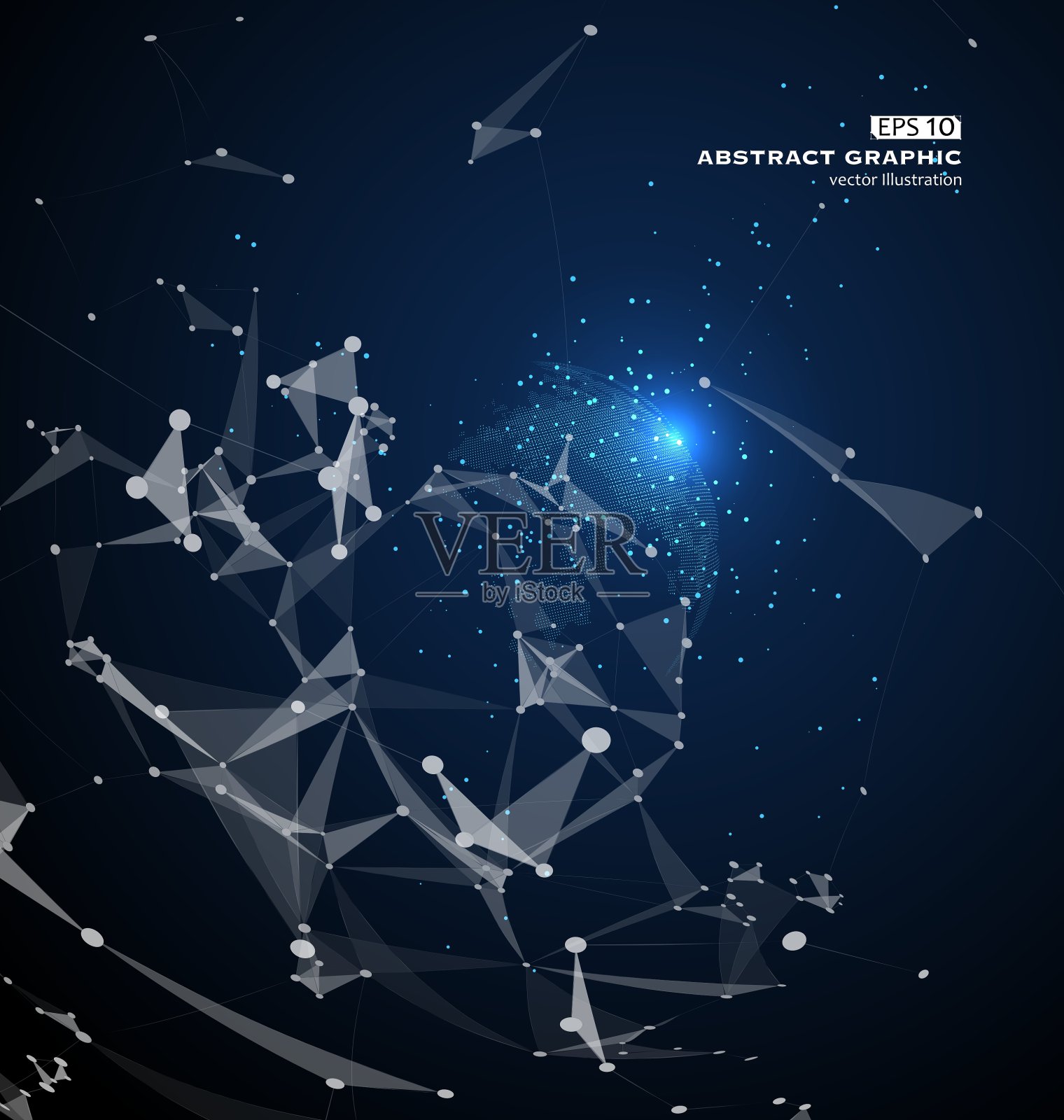 世界地图点线组成代表插画图片素材