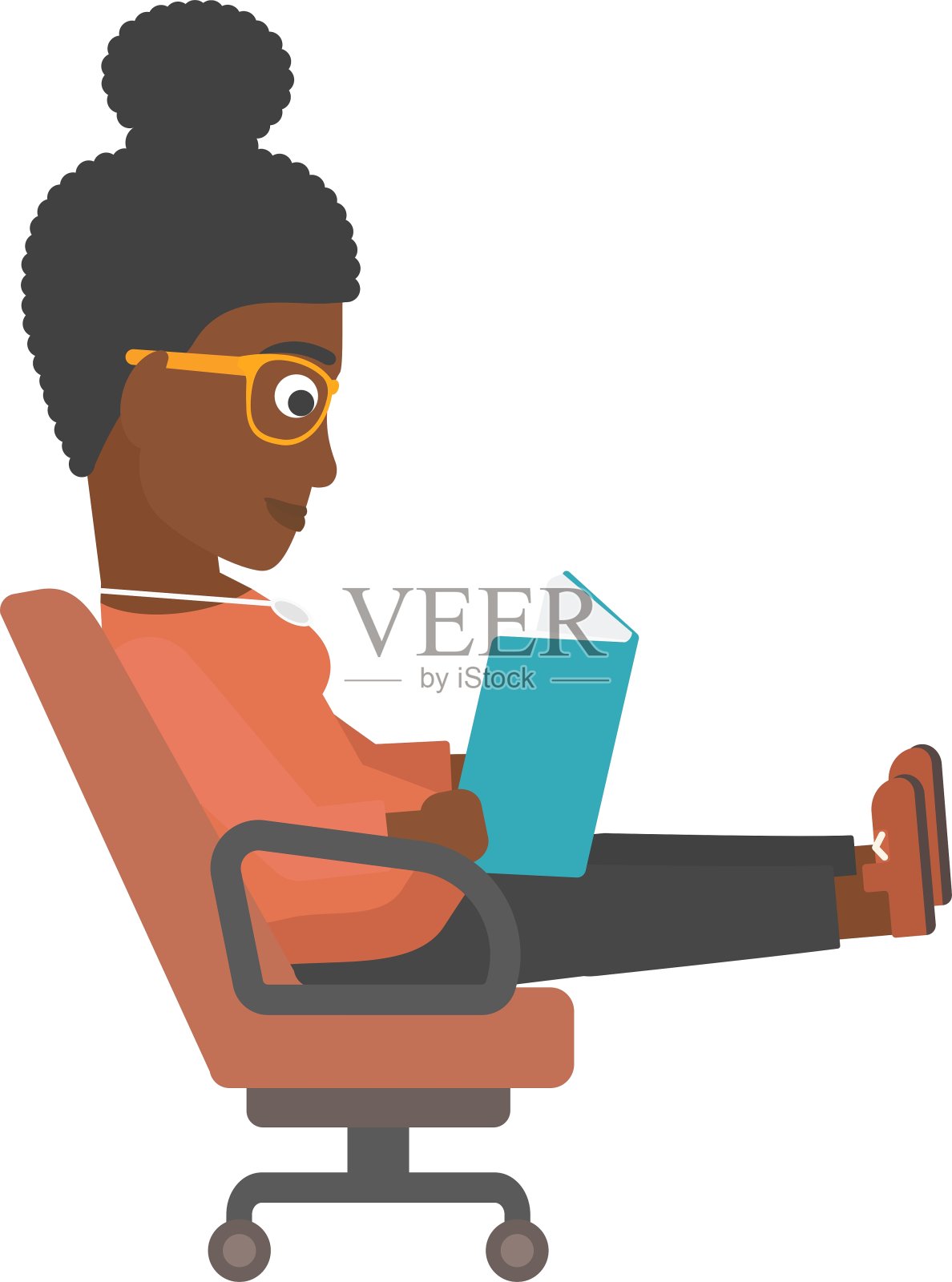 商业女性阅读书籍设计元素图片