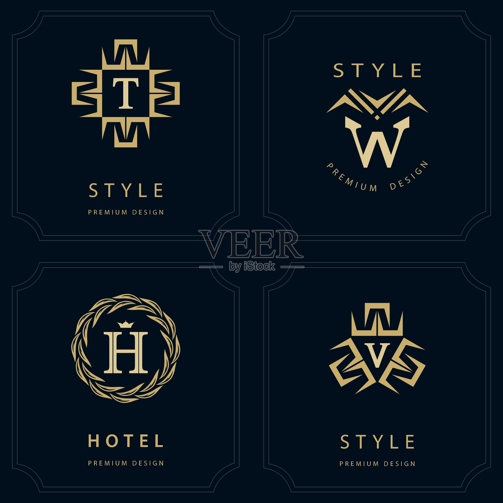 字母图案设计元素优美的模板插画图片素材