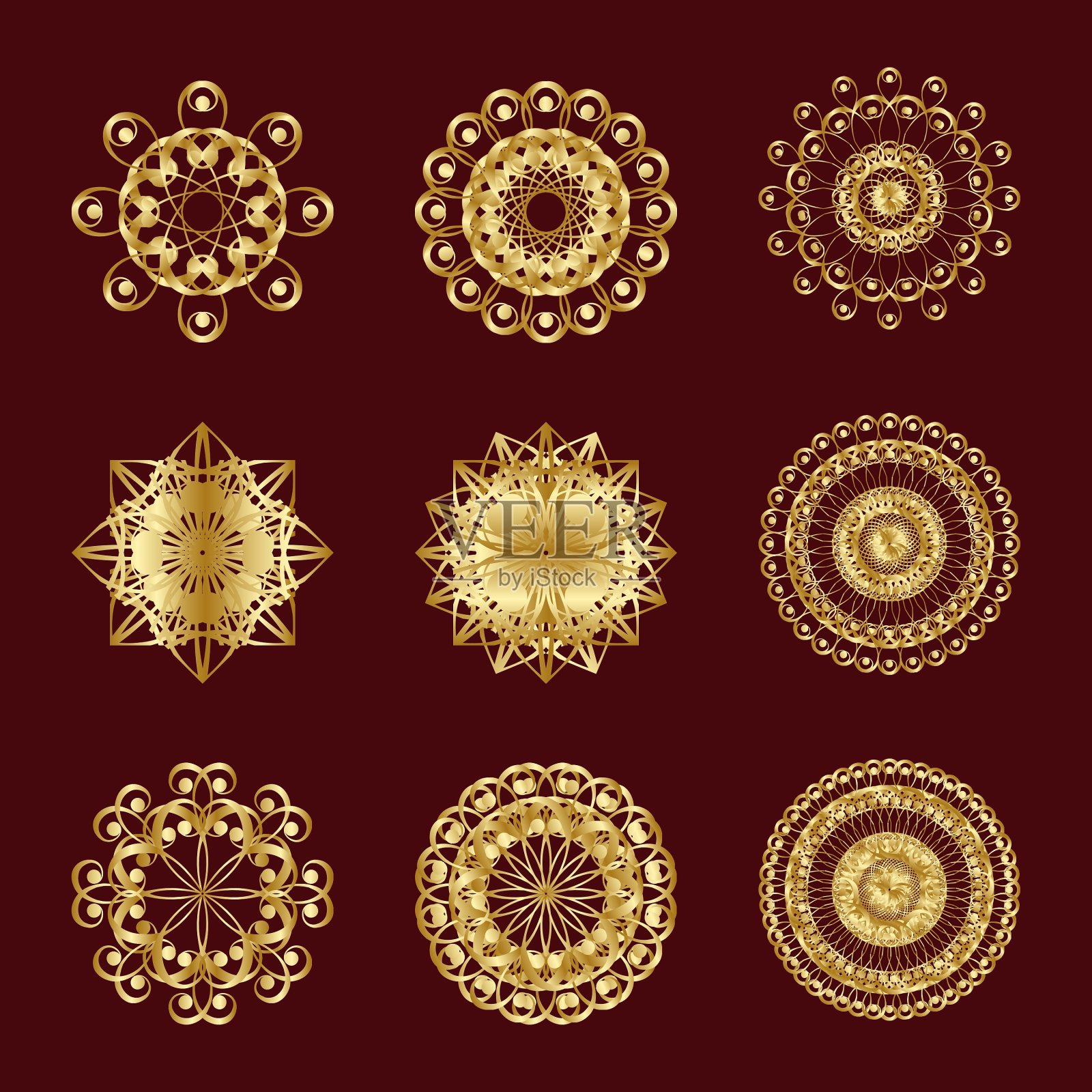 金色的设计元素插画图片素材