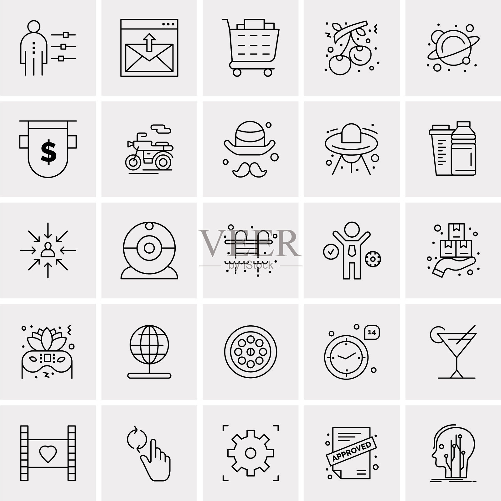 设置25个通用业务图标图标素材