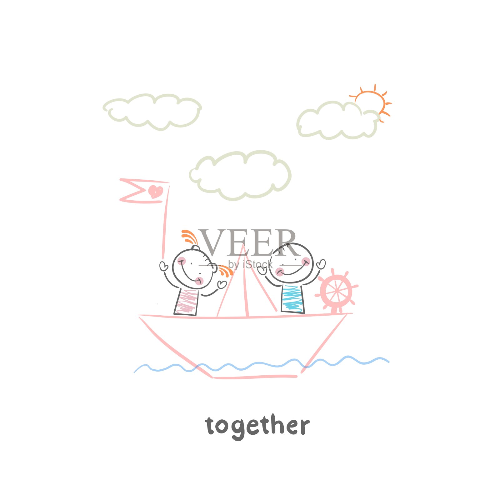 夫妇在爱插画图片素材