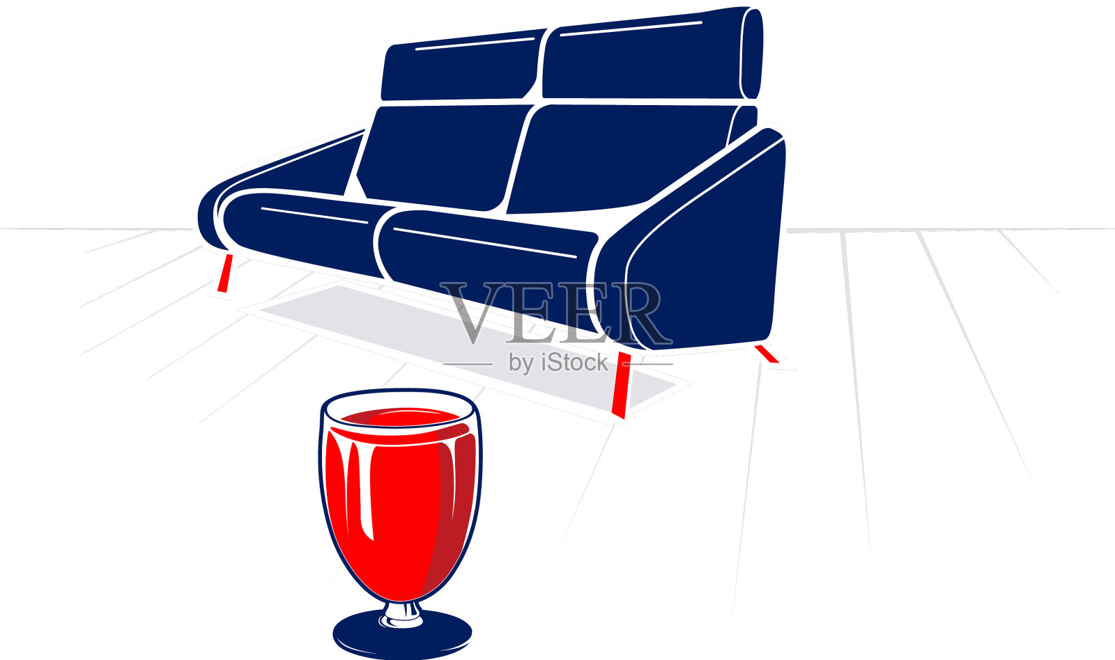 柔软的沙发和玻璃设计元素图片