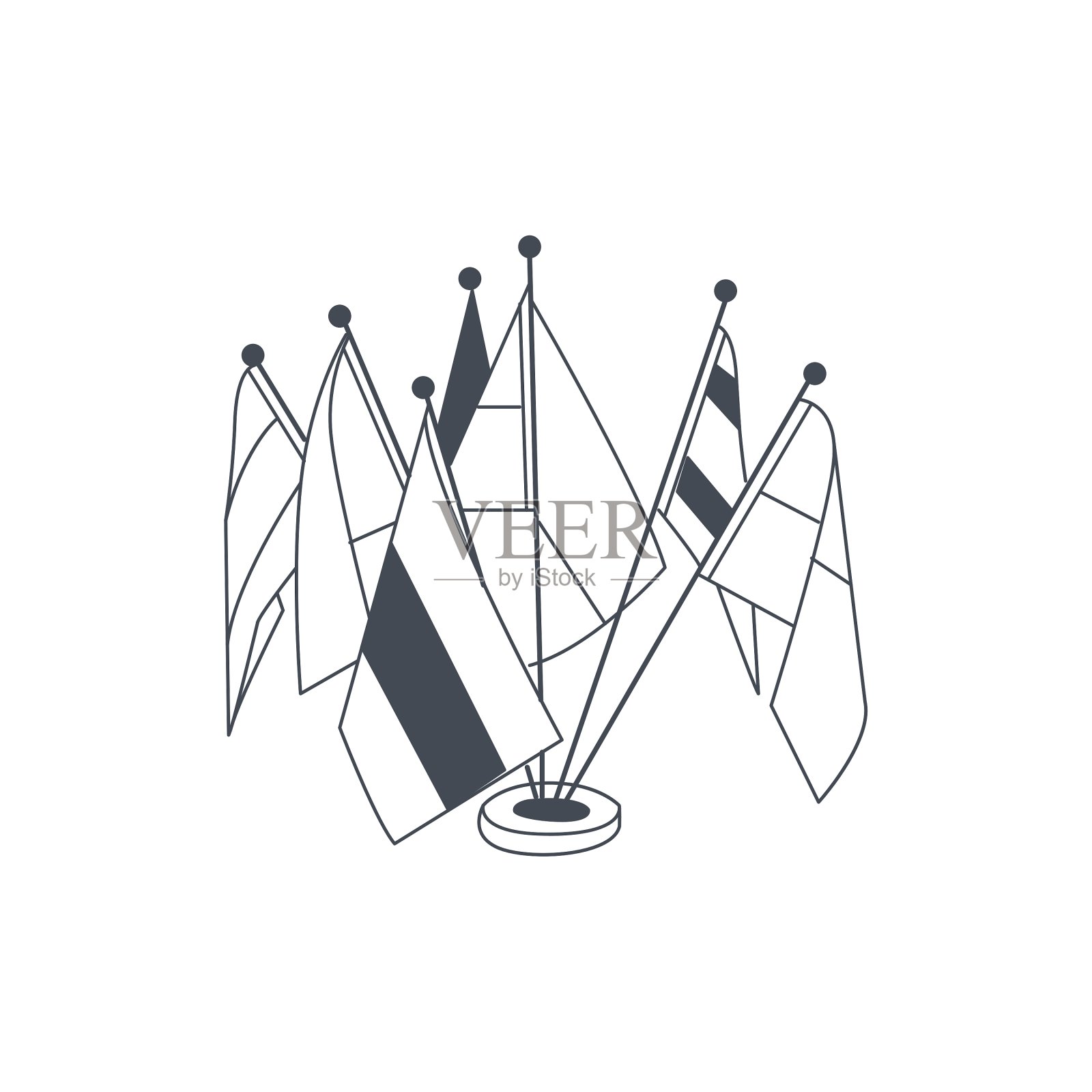 一套国际会议桌旗设计元素图片