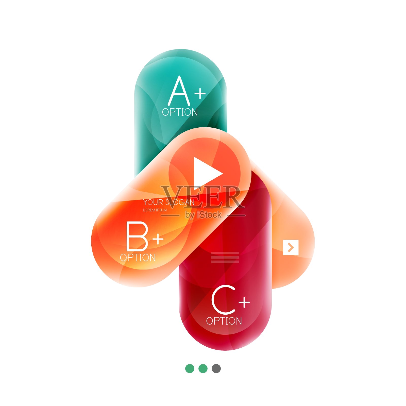 圆形业务信息图模板按钮设计元素图片