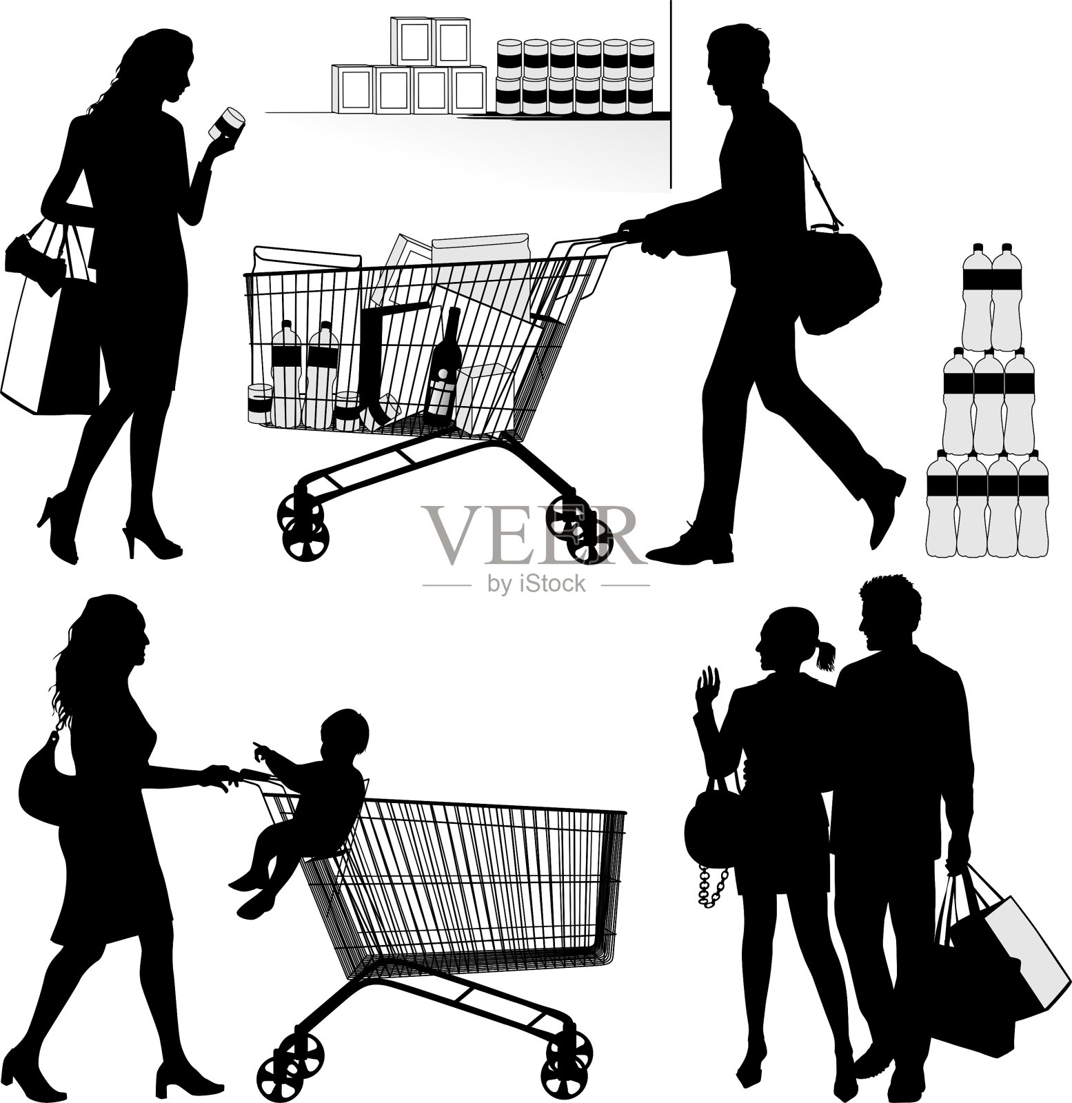 有几个人在购物设计元素图片