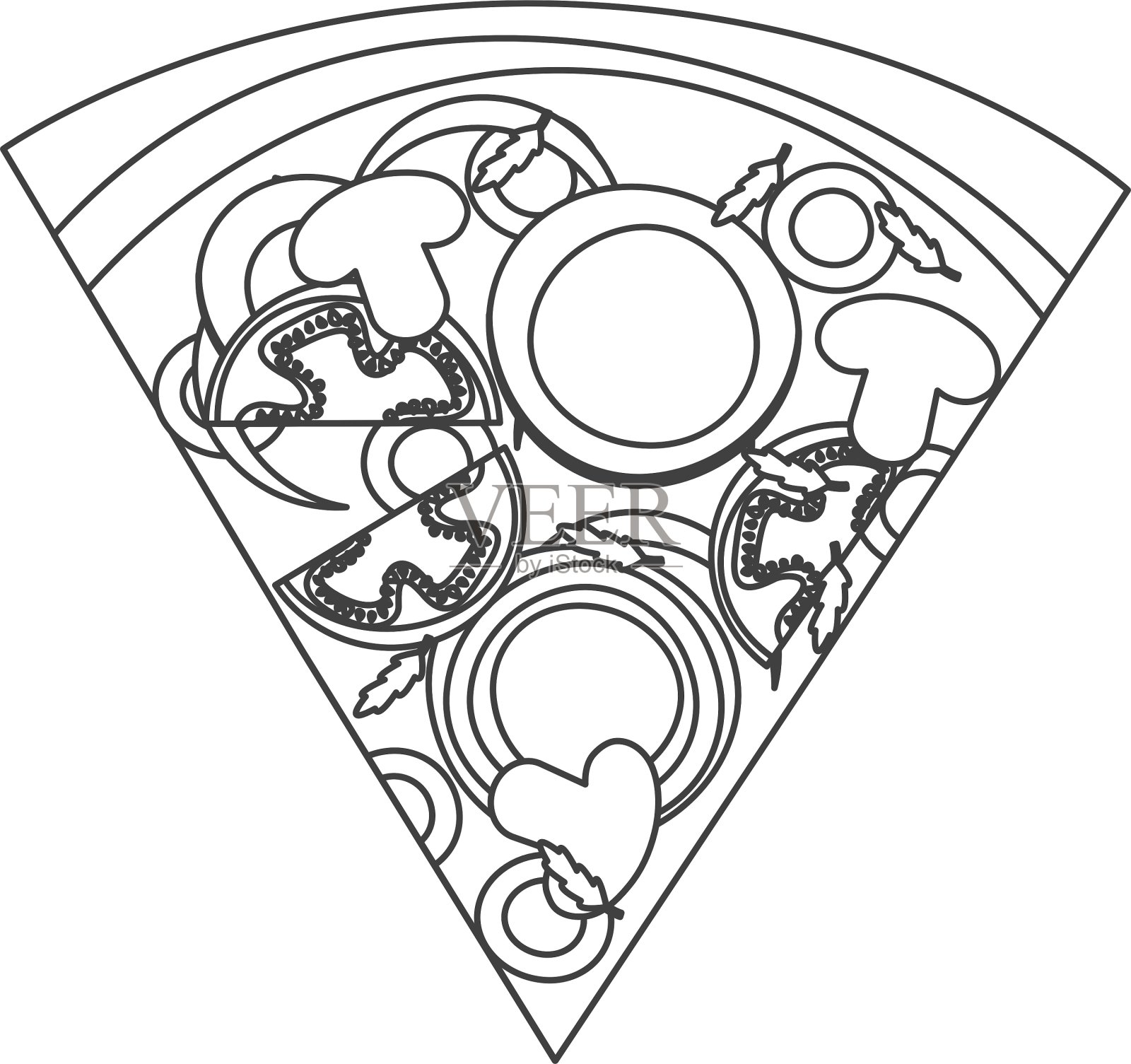 美味的披萨快餐图标设计元素图片