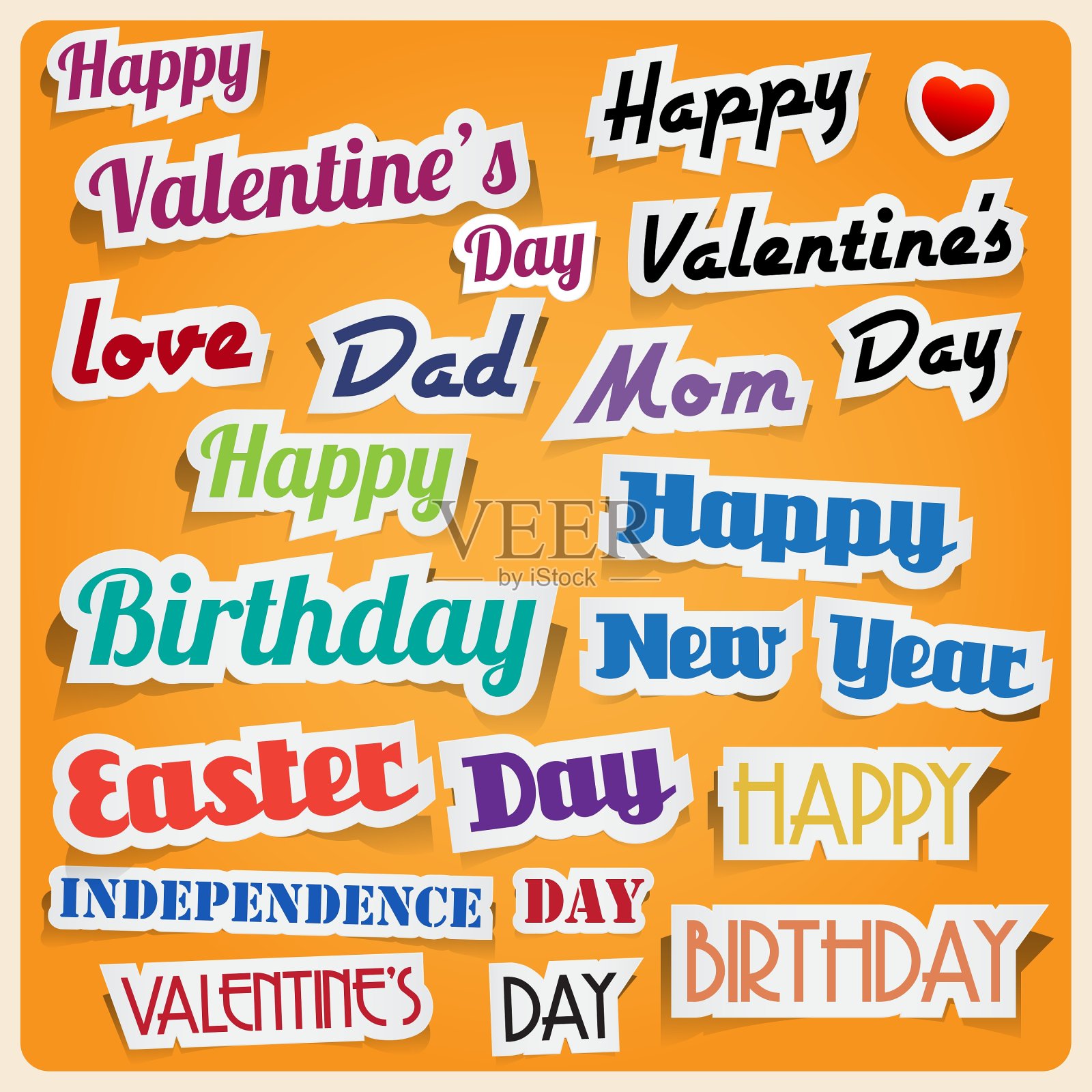 复古复古风格的演讲贴纸EPS10设计模板素材