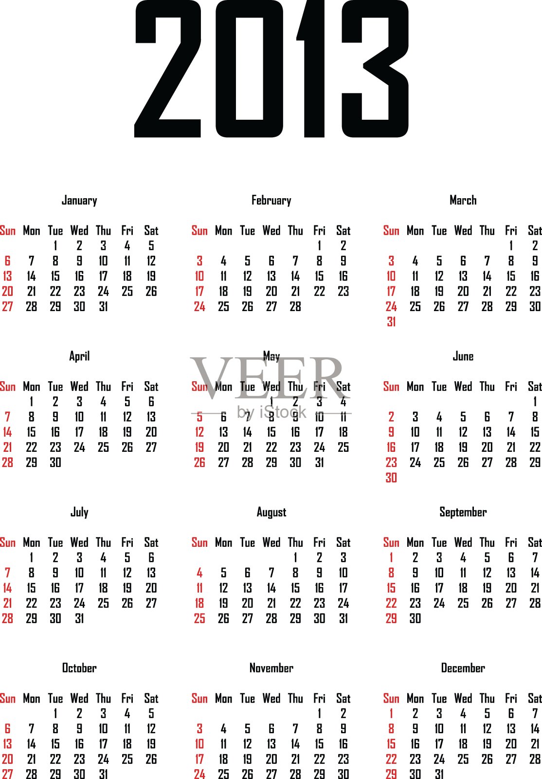 2013年的日历设计模板素材
