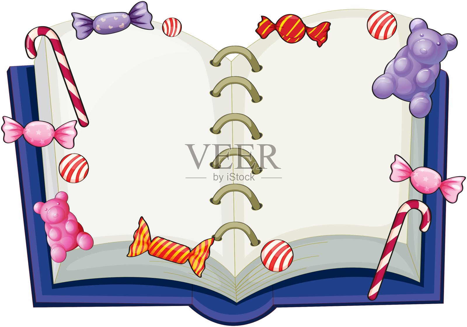 一本被糖果包围的书设计元素图片