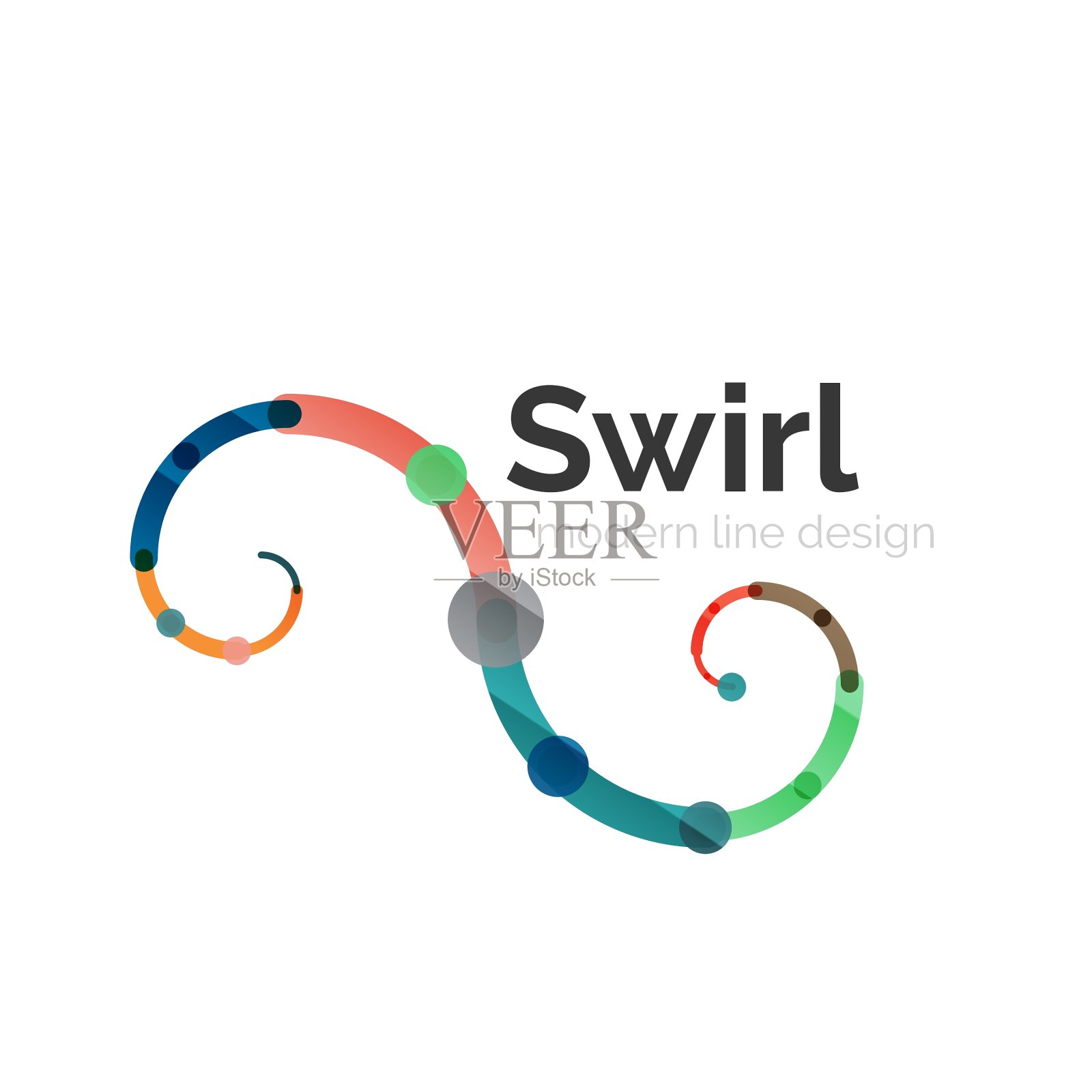 漩涡圆的标志设计元素图片